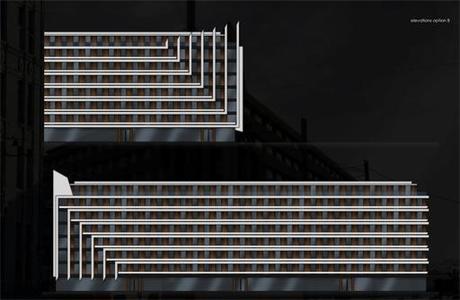 A-cero Projects PROPUESTA DE FACHADA PARA UN EDIFICIO EMPRESARIAL EN RUSIA