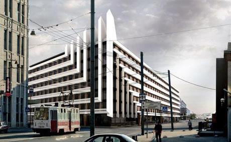 A-cero Projects PROPUESTA DE FACHADA PARA UN EDIFICIO EMPRESARIAL EN RUSIA