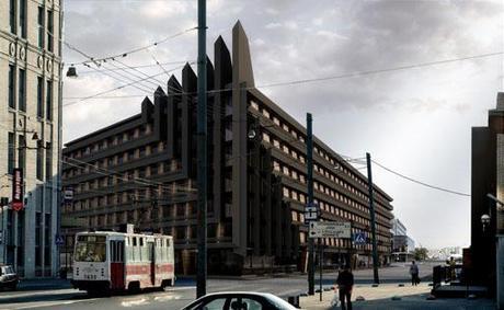 A-cero Projects PROPUESTA DE FACHADA PARA UN EDIFICIO EMPRESARIAL EN RUSIA