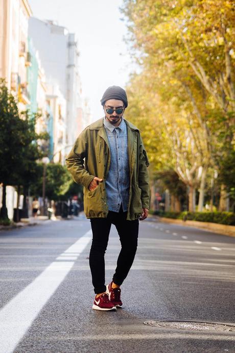 someone_needs_a_taxi_glamour_narcotico_khaki_vintage_parka_pull&bear_shirt_h&m_pants_nike_roshe_run_h&m_woodfriends_sunglasses_outfit_streetstyle_menswear  (6)