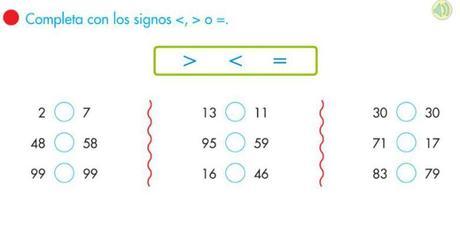 Mayor que, menor que e igual a: 2do grado