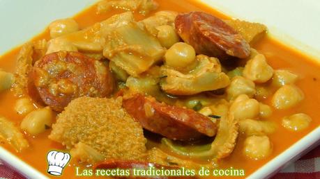 Callos con garbanzos