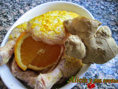 POLLO ASADO A LA NARANJA