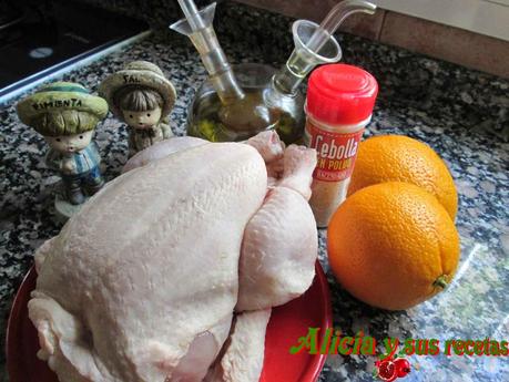 POLLO ASADO A LA NARANJA