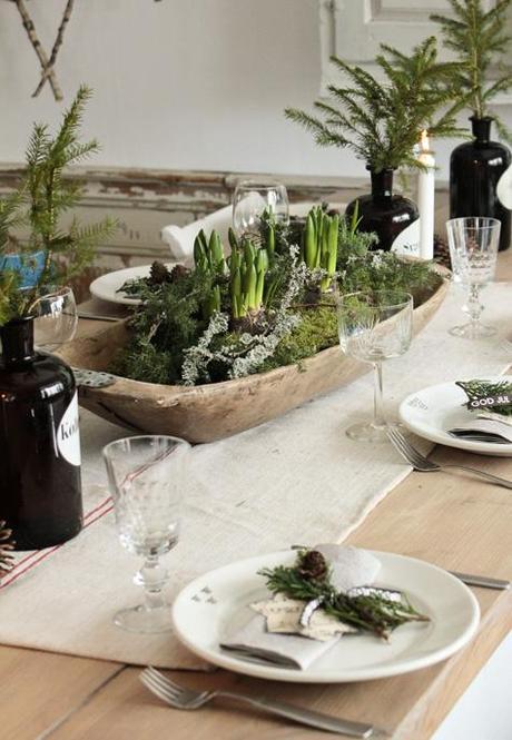 Una decoracion de mesa muy natural. Un toque otoñal y vintage para nuestros comensales