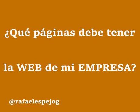 que paginas debe tener la web de mi empresa
