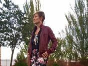 Falda midi estampada neopreno.