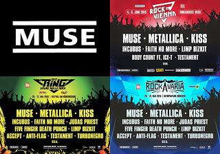 Muse, Metallica, Kiss y Faith No More, juntos en festivales europeos