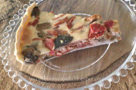 QUICHE DE BERENJENA, PIMIENTO ROJO Y TOMATE