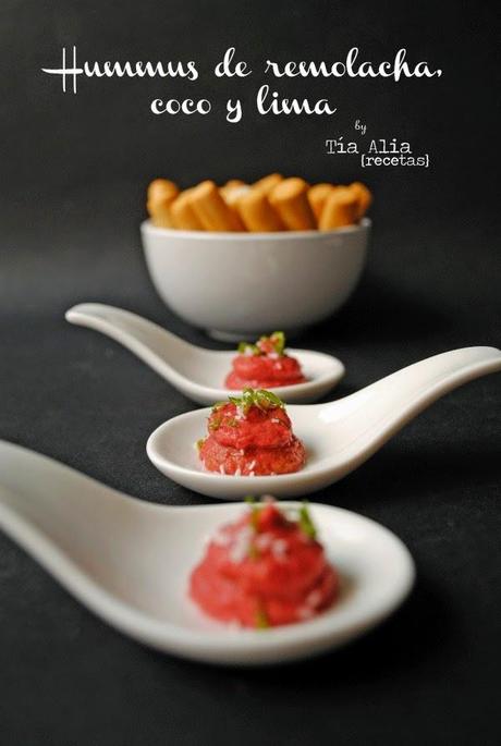 Hummus de remolacha, coco y lima