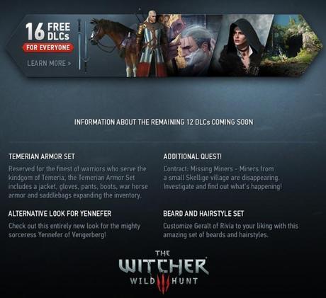 The Witcher 3 Wild Hunt tendrá 16 DLCs gratuitos a725879ca675f16dee3706fd9509a227ae78816c