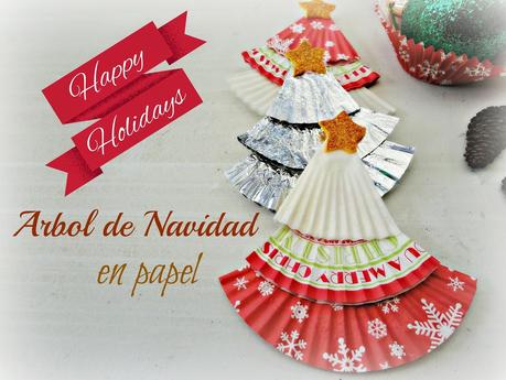 Arbolitos de Navidad hechos con papelitos de Cup Cake