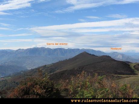 Ruta La Nueva San Justo: Vista de la sierra del Aramo y Mostayal desde el pico San Justo