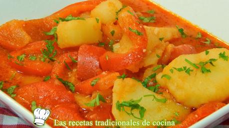 patatas guisadas con pimientos