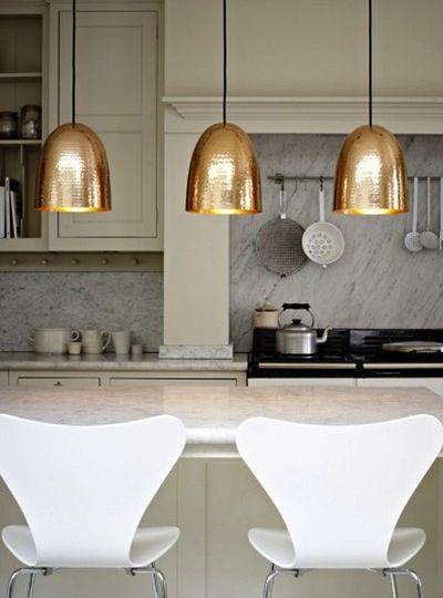 Kitchen lights | More decor lusciousness here: http://mylusciouslife.com/photo-galleries/architecture-and-design-beautiful-buildings-gardens-and-decor/