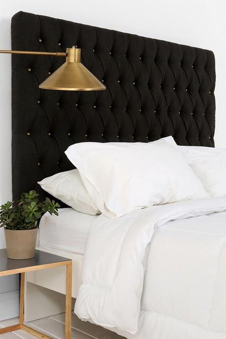 Elliot Brass Button Headboard | I want my small space to be AWESOME. I entered the #UrbanOutfitters Pin A Room, Win A Room Sweepstakes! #smallspace