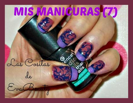 Mis manicuras (7): Diseño manicura francesa combinada con estampación y cinta.