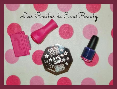 Mis manicuras (7): Diseño manicura francesa combinada con estampación y cinta.