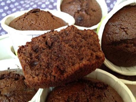 Muffins rápidas de chocolate y almendra recetas postres delikatissen postres sin gluten postres rápidos postres fáciles muffins sin harina muffins sin gluten Muffins de chocolate y almendra muffins de chocolate dulces con almendra molida