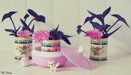diy, hazlo tu mismo, arreglo floral, bote metalico, flores,