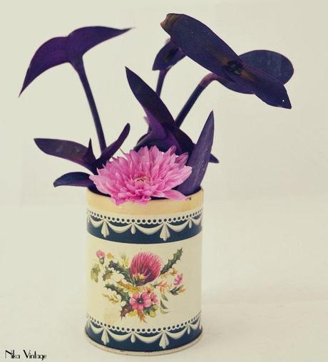 diy, hazlo tu mismo, arreglo floral, bote metalico, flores,