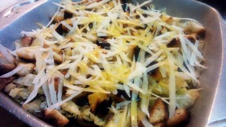 repollo al horno con panceta y picatostes