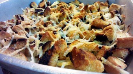 repollo al horno con panceta y picatostes