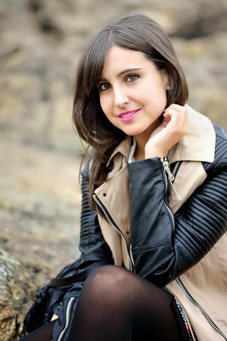 Falda-pantalón: River Island / Top, abrigo y camisa: Stra...