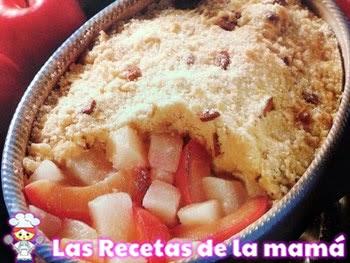 Receta de Crumble de peras y chocolate