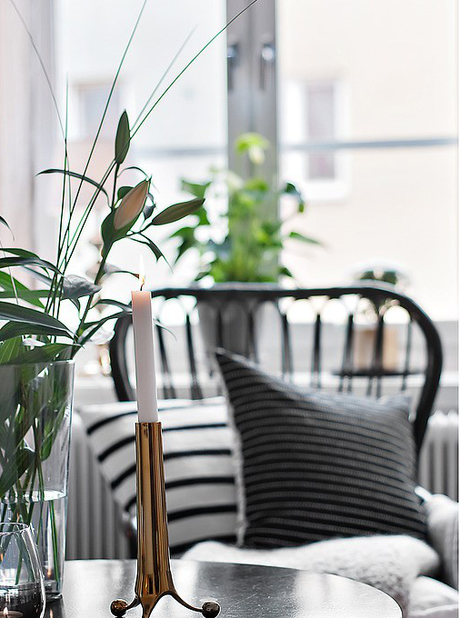 Suelos damero y decoracion en color negro