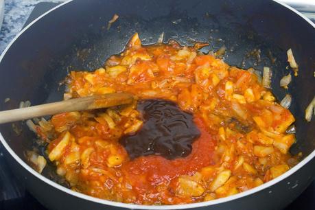 Raviolis de boloñesa a la barbacoa