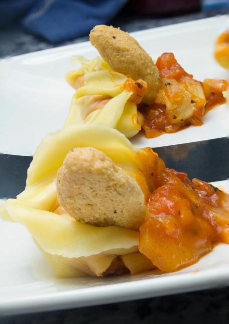 Raviolis de boloñesa a la barbacoa