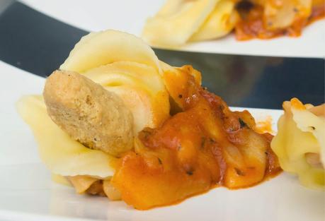 Raviolis de boloñesa a la barbacoa