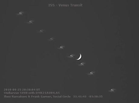 Tránsito de la Estación Espacial Internacional en Venus