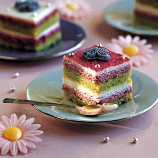 Princesse de frambuesa y pistacho