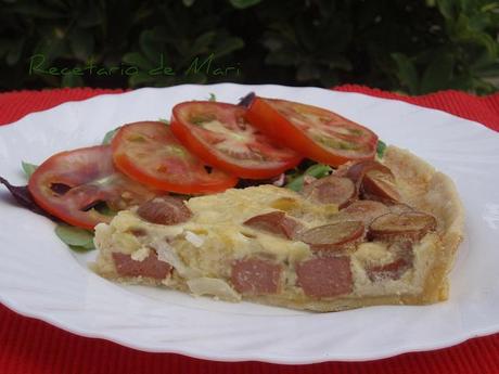 quiche de cebollas y salchichas (5)