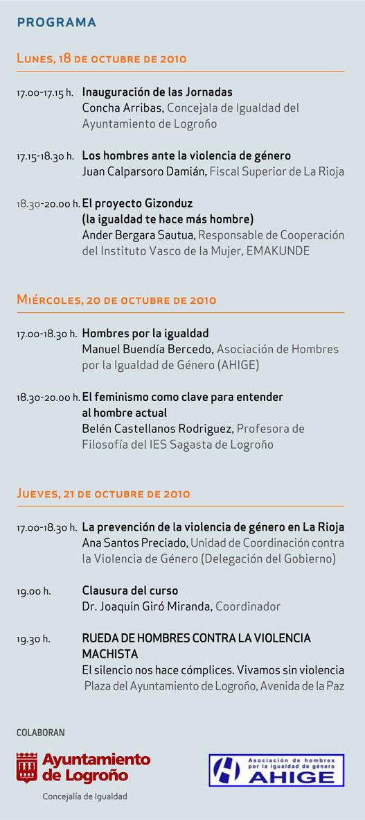 El género y la masculinidad: del 18 al 21 de octubre en La Rioja