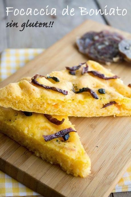 Focaccia de boniato sin gluten