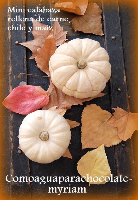 MINI CALABAZAS RELLENAS DE CARNE, CHILE Y MAÍZ.