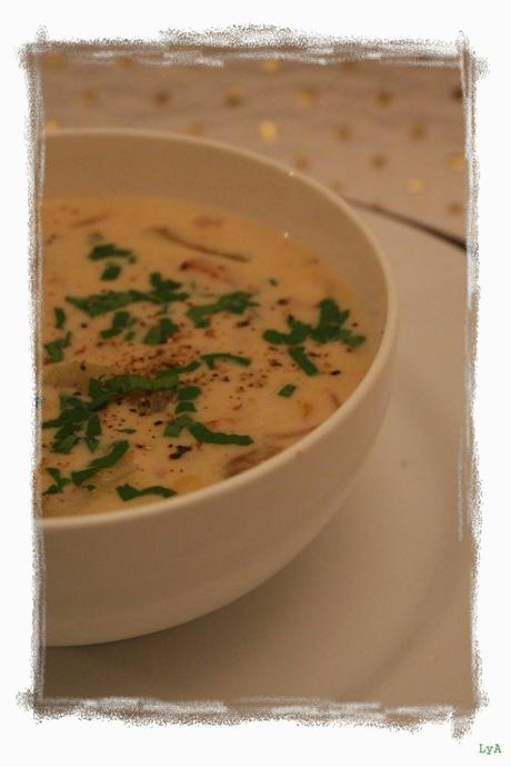 Clam chowder... crema de patata y almejas para... La quinta esencia del otoño