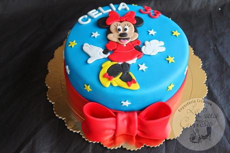 TARTA FONDANT MINNIE PARA CELIA