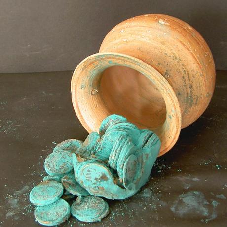 Tesoro romano de monedas de bronce