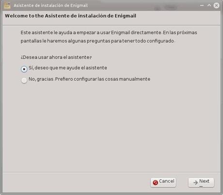 Asistente de instalación de Enigmail