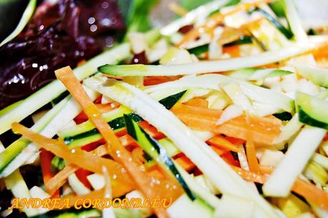 ENSALADA DE BACALAO CONFITADO CON VAINILLA Y AJO.