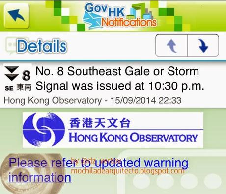 Tifón T8 en Hong Kong