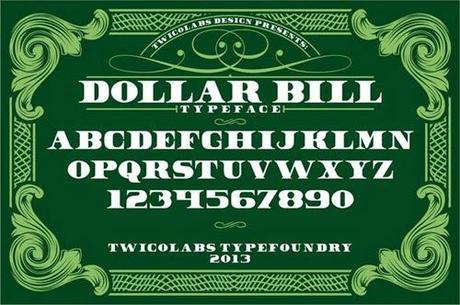 DOLLAR BILL FREE FONT 