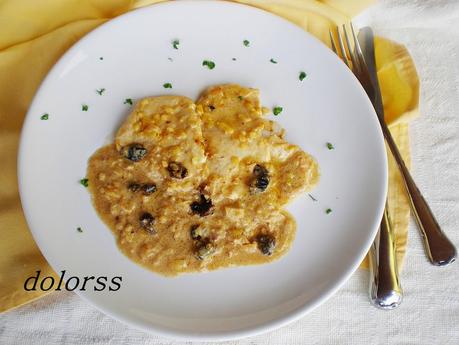 Lomo con salsa de almendras y ciruelas pasas