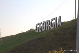 CARTEL DE GEORGIA EN SADAKHLO, FRONTERA CON ARMENIA