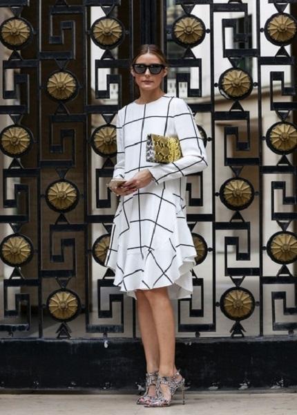 Olivia Palermo vestido de cuadros