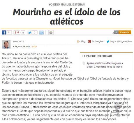 Manolete/Mourinho. Del amor al odio.